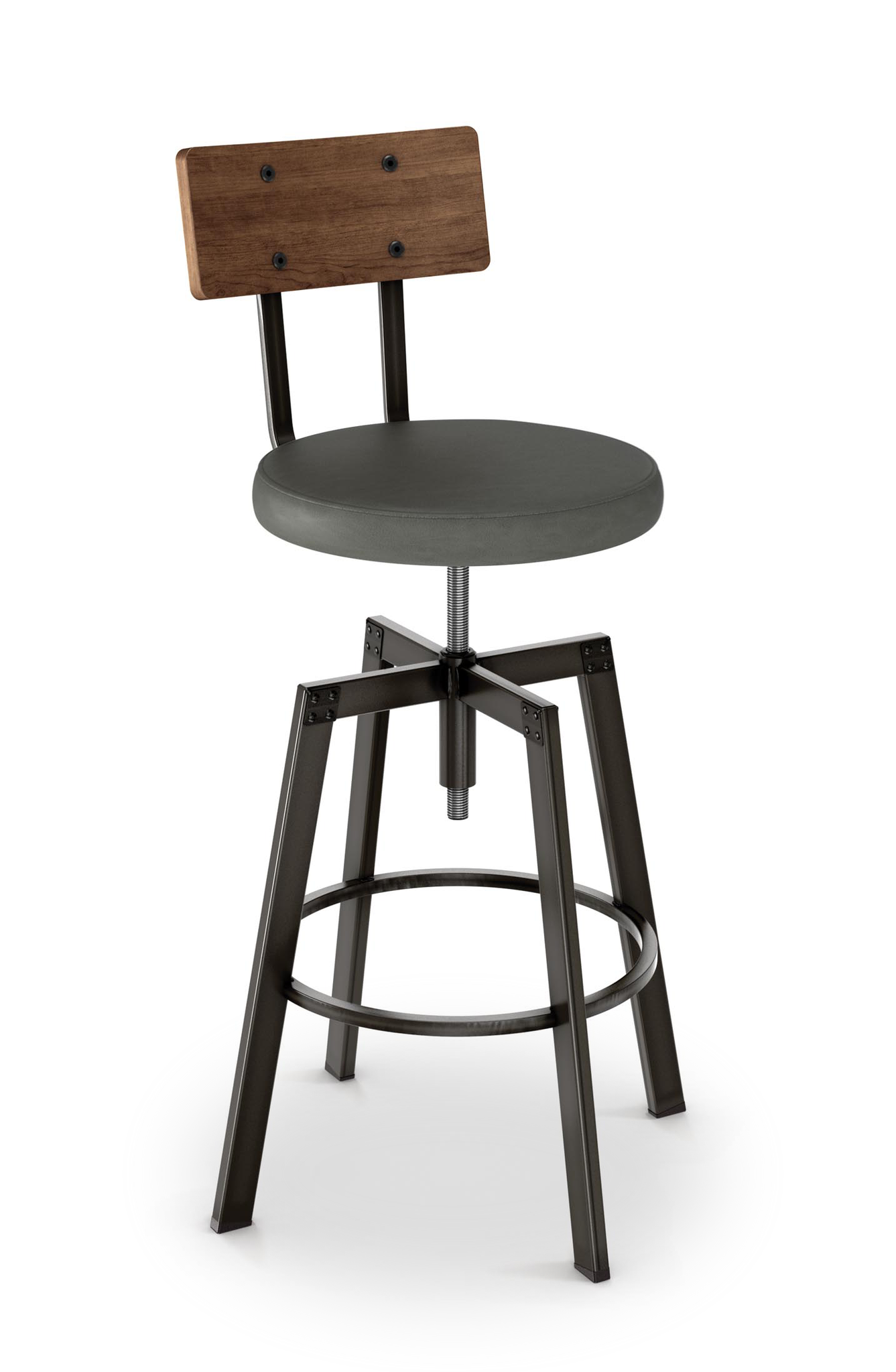 Picture of Architect Screw Stool - Wood/Upholstered