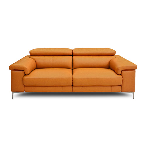modern orange fabric reclining sofa with  USB and metal leg