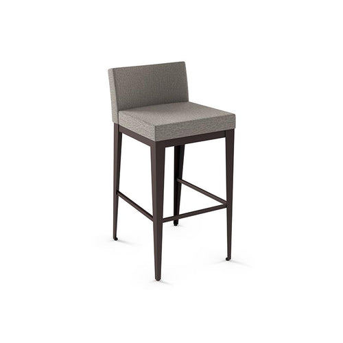 Modern counter stool with upholstered seat and metal frame
