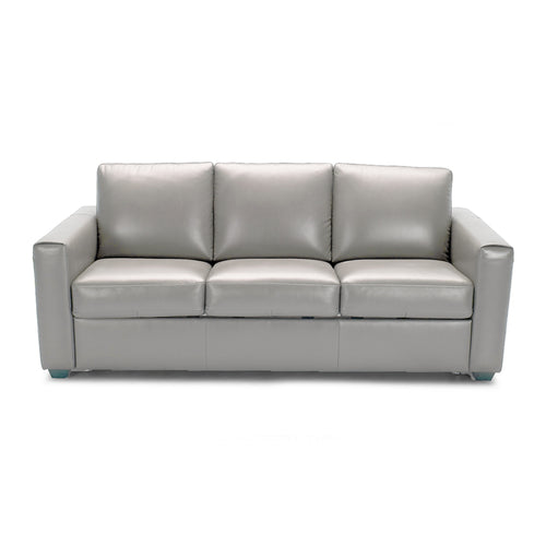 Light grey modern leather sofa bed