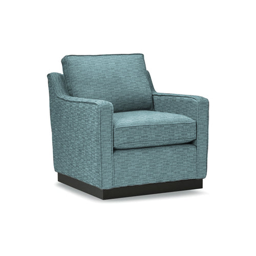 Blue modern fabric swivel arm chair