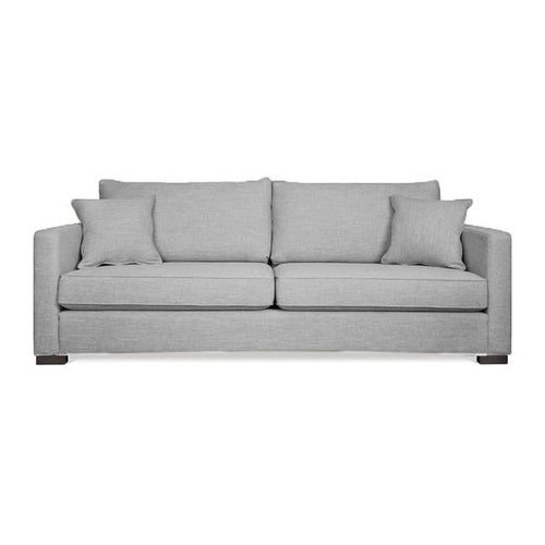 modern stone grey fabric sofa with 2 toss cushions