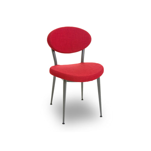 Modern upholstered dining chair with metal legs