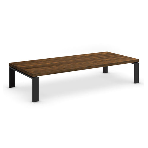 Modern solid wood coffee table with metal legs