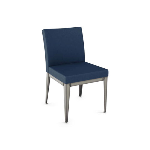 Modern upholstered dining chair with metal lets
