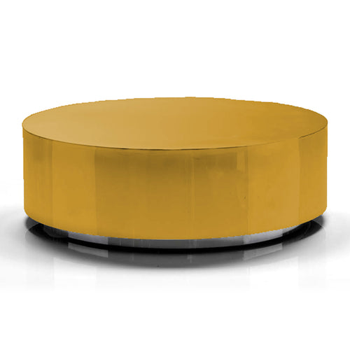 Gold chrome round modern coffee table