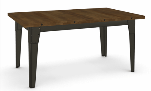 Tacoma Extendible Dining Table - Solid Distressed Birch w/ 1 Leaf